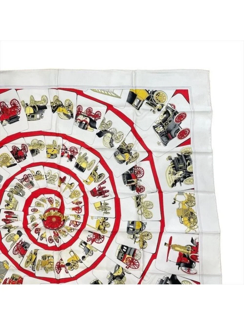 Hermes Carre 90 Large Scarf Shawl Silk Soie White
